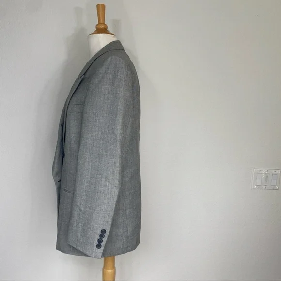 Vintage Men's Nino Cerruti Paris Gray Button Blazer Sport Coat Size 42R Preppy